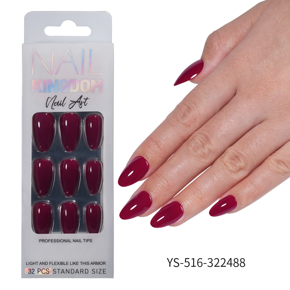 Uñas postizas desmontables estilo europeo y americano, color sólido, aurora, cortas, al por mayor