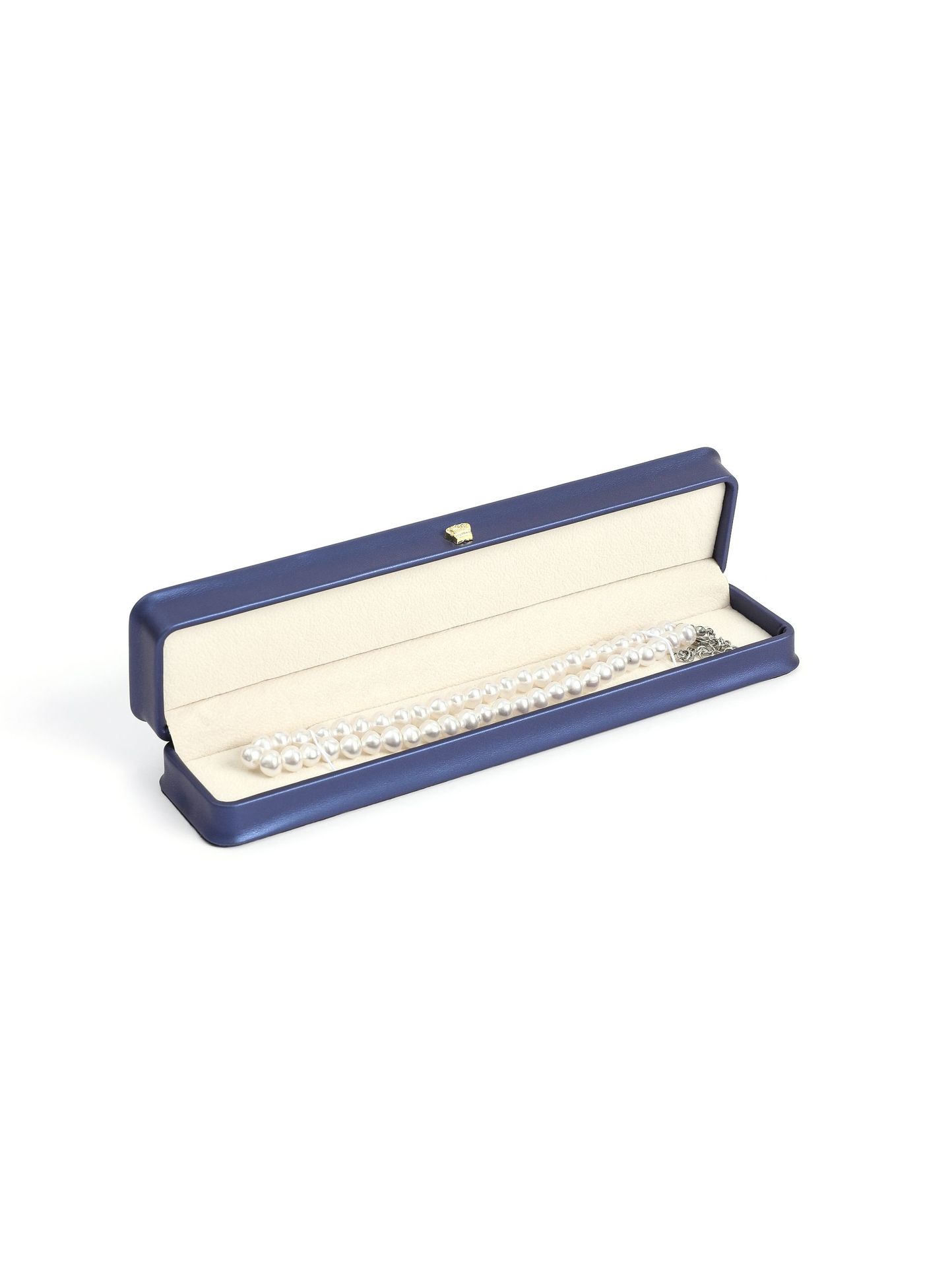 긴 사슬 상자 블루 [23.7*5.5*3.7] 진주 목걸이 상자;