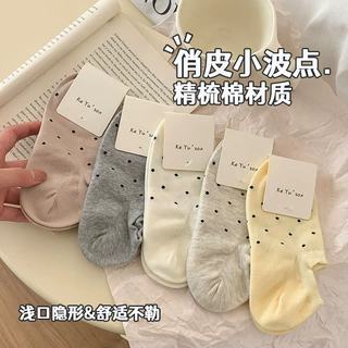 夏季浅口船袜波点袜子女夏薄款透气不掉跟隐形袜诸暨袜业女袜批发