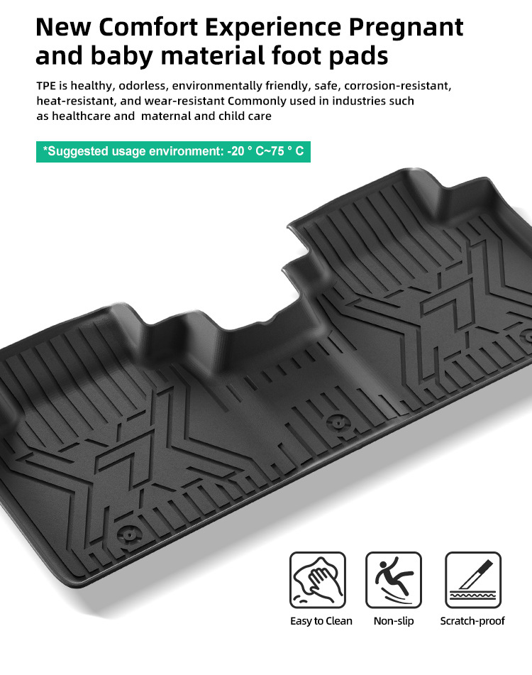 Suitable for 24-25 Zeekr 7X Right-Hand Drive Cars, Tpe Floor Mats, Trunk Mat, Cross-Border