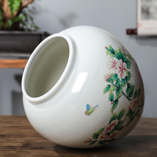 Jingdezhen vase ceramic vase ins high-looking white vase can be hydroponically cultivated Chinese style home light luxury ornaments