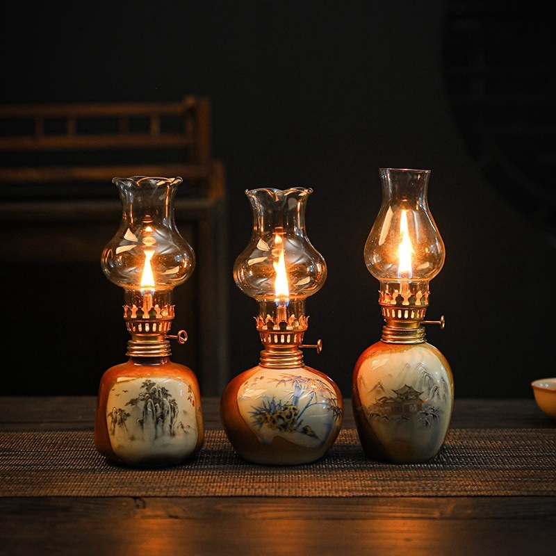 跨境长明灯茶室摆件创意酒吧佛供酥油灯户外露营氛围灯装饰品批发