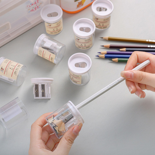 Simple transparent pencil sharpener for primary school students, manual pencil sharpener, art sketch pencil sharpening tool, pencil sharpener