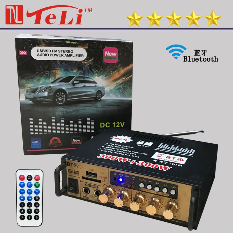 新型bluetooth機能再生機家庭用ミニアンプ220v 12vボルト両用ラジオ機能再生機|undefined
