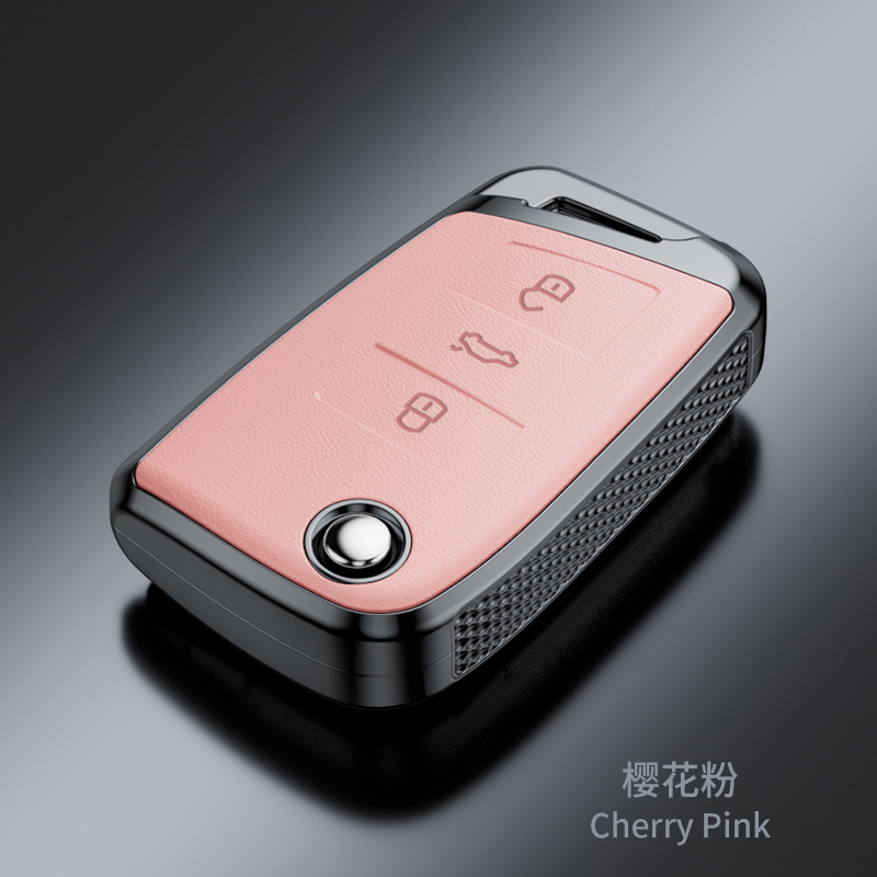 SuitabLe for VoLkswagen Sagitar Tiguan L Lavida Santana Bora Tanyue Passat Nappa Pattern FashionabLe Key Cover