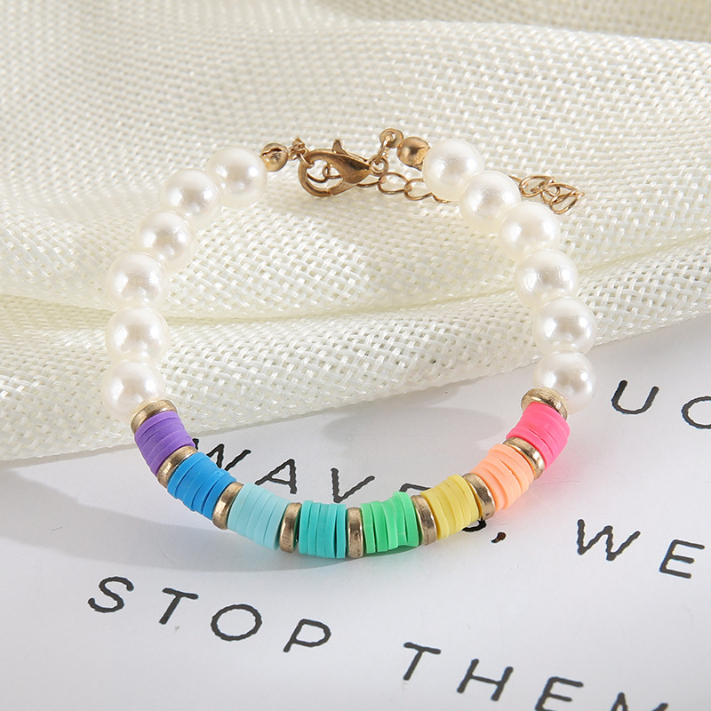 Fashion Geometric Pearl Plating Artificial Rhinestones Bracelets 1 Piece