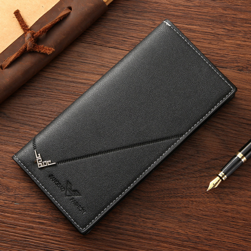 Cross-Border New Men's Fashion Long Wallet Soft Leather Wallet Clutch Bag Large Capacity Business Bag Multi-Card Slot Card Holder
