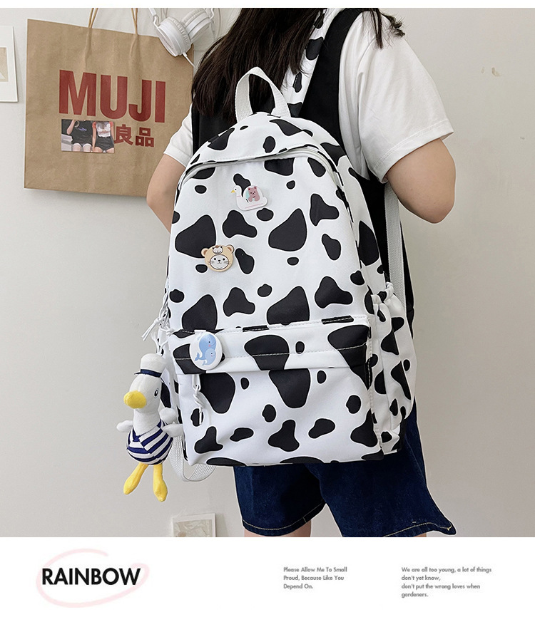 Korean Fashion Nylon Print Contrast Color Backpack Wholesale Nihaojewelry display picture 4