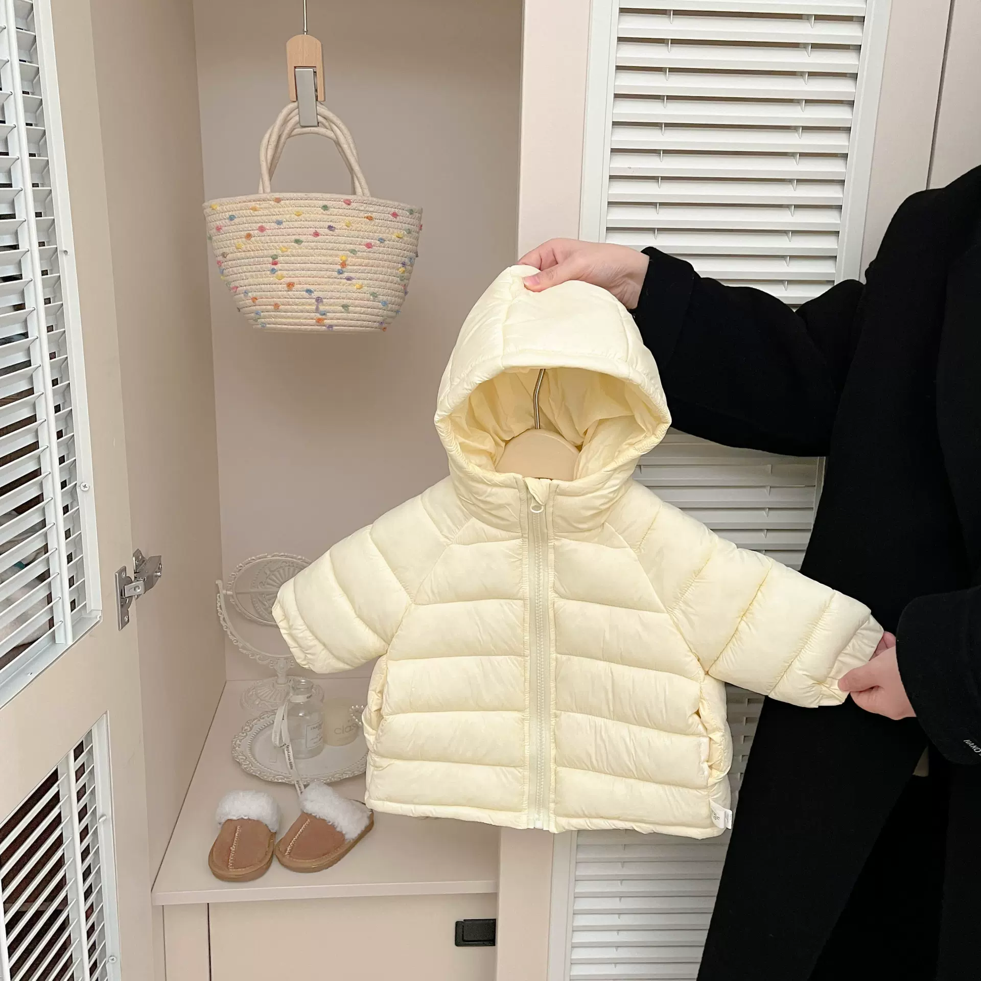 韩系女宝宝冬装羽绒棉外套秋冬季新款儿童加厚保暖连帽面包服冬天