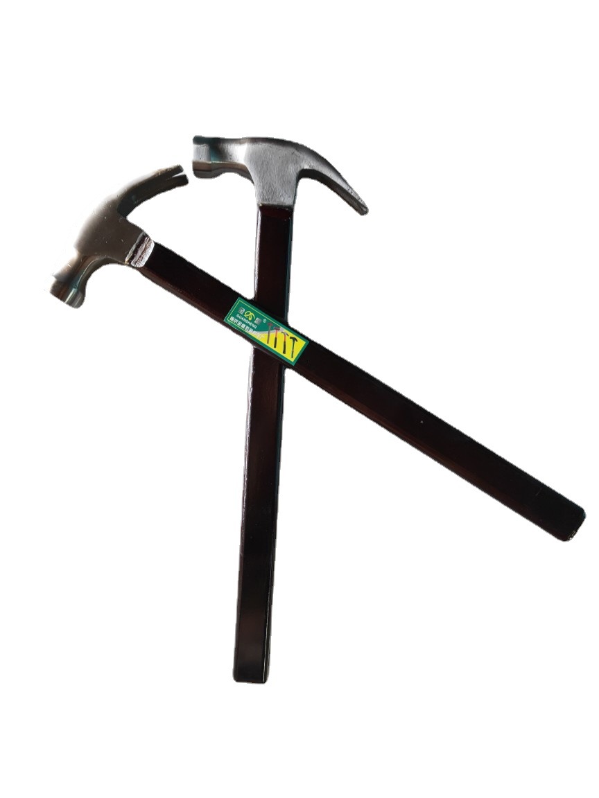 批发烤漆压缩木带磁羊角锤 家用圆头方头木柄防滑羊角锤子批发