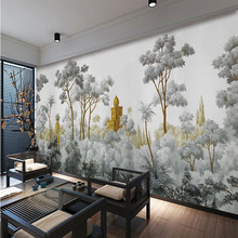 东南亚风格壁纸泰式餐厅墙纸电视背景墙装饰墙布手绘客厅大型壁布