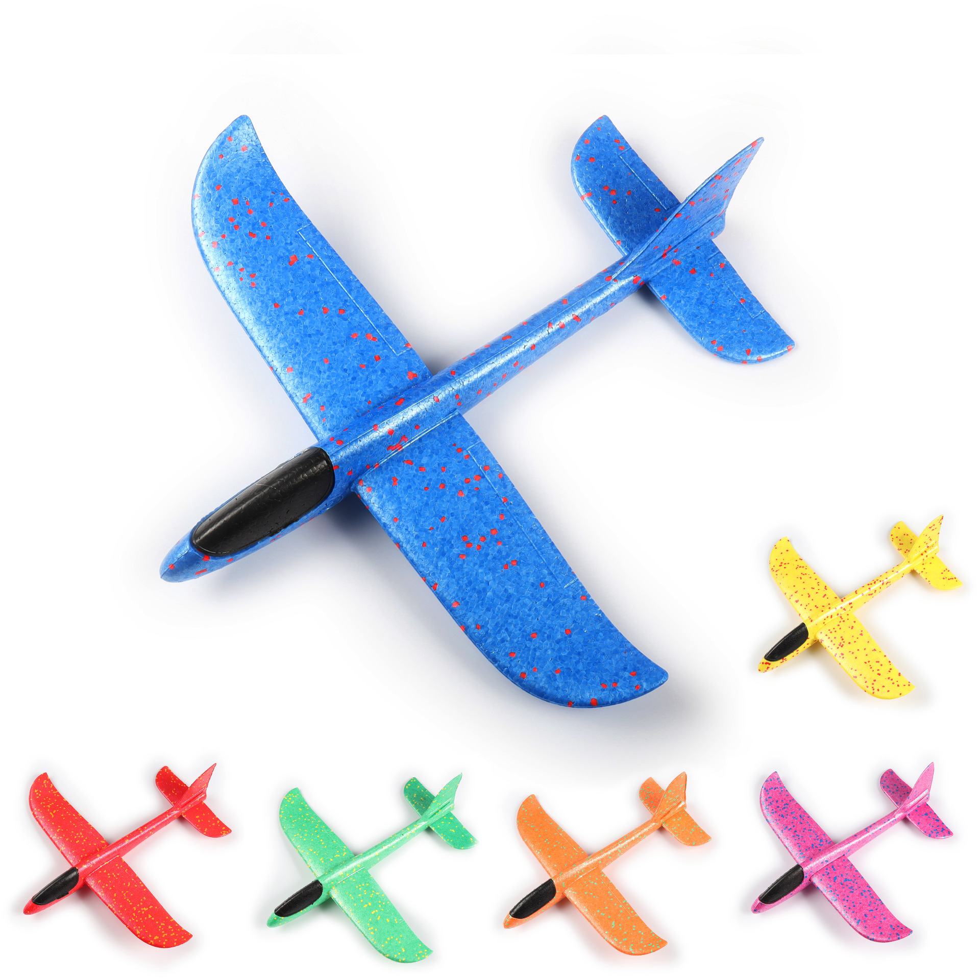 厂家批发地摊热卖手抛泡沫大飞机发光回旋飞机玩具儿童特技滑翔机