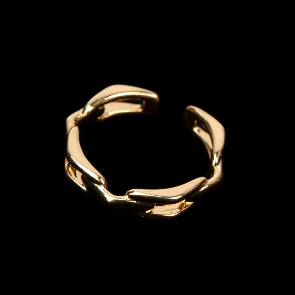 Simple Irregular Cross Chain Ring display picture 9