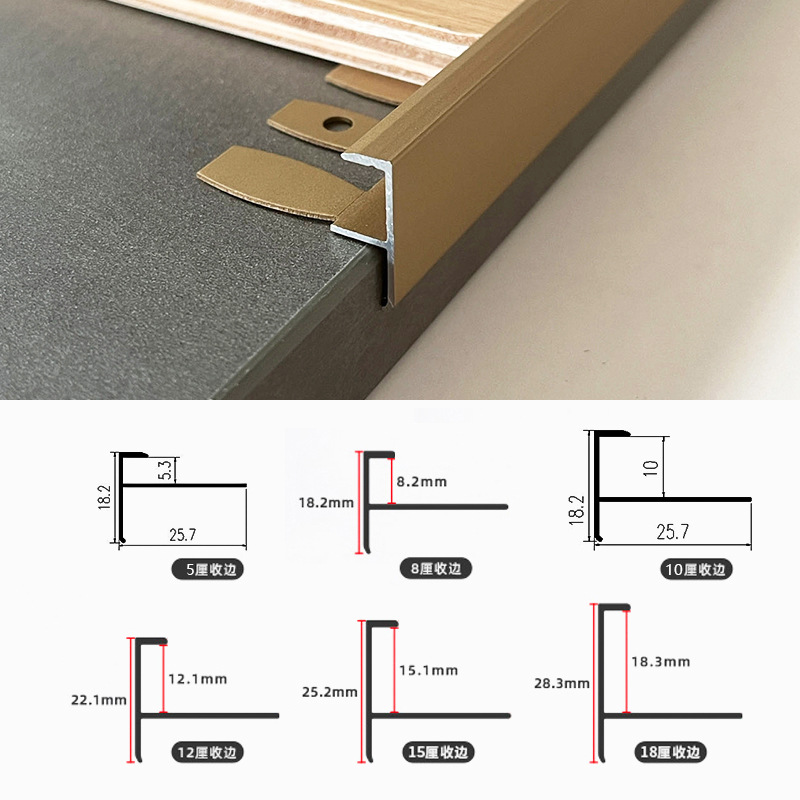 Tipo F de aleación de aluminio flexible borde de escalera de arco circular doblable hueso de pez cerrado image 8