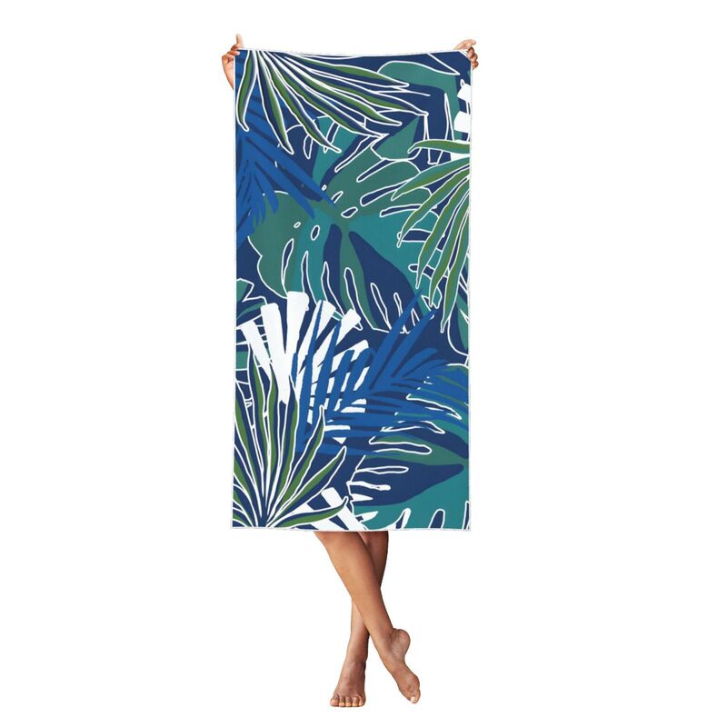 Cross-Border Beach Towel Bohemian Style Palm Leaf Printed Bath Towel Microfiber Sports Towel Amazon Wholesale