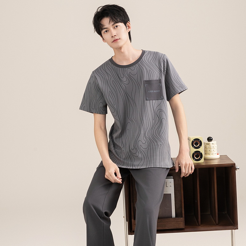 Pijamas de verano de algodón para hombres pantalones de manga corta delgados 2025 nuevo algodón de verano chaqueta se puede usar en casa