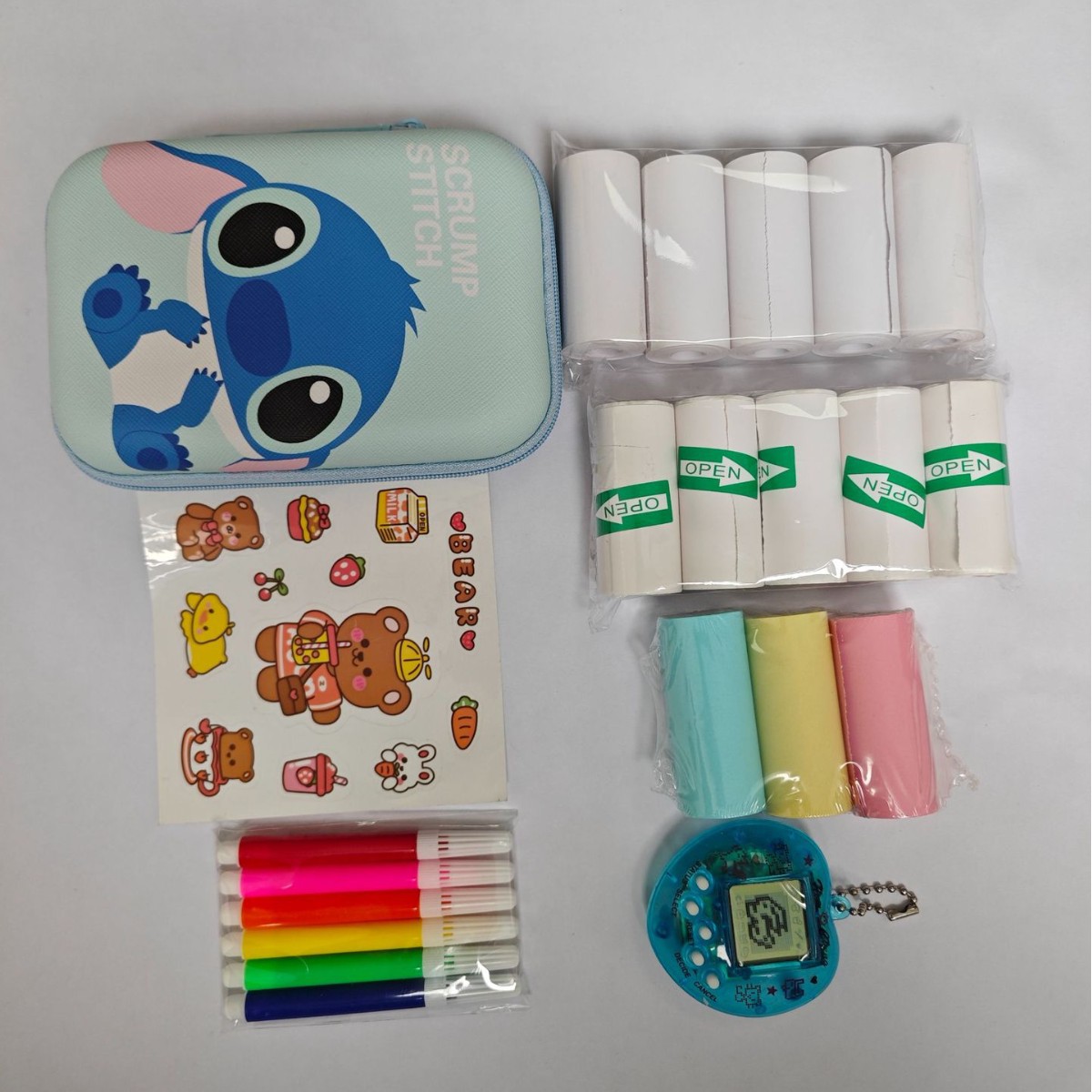 Mini impresora de papel térmico 57*25mm, etiqueta autoadhesiva, papel colorido, papel para recibos de caja registradora, papel para imprimir etiquetas