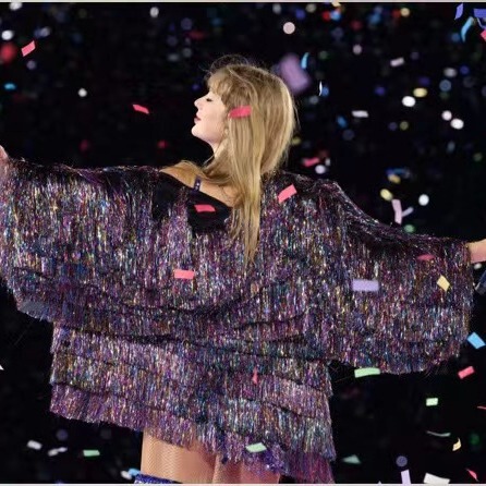 European and American new concert concert stage performance clothing PET dyed large cut cardigan performance clothing