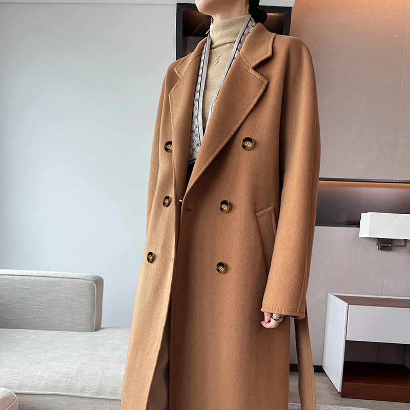 14.5 Micron 100 pure cashmere Tongxiang Puyuan double-sided cashmere coat wholesale wool primary supply