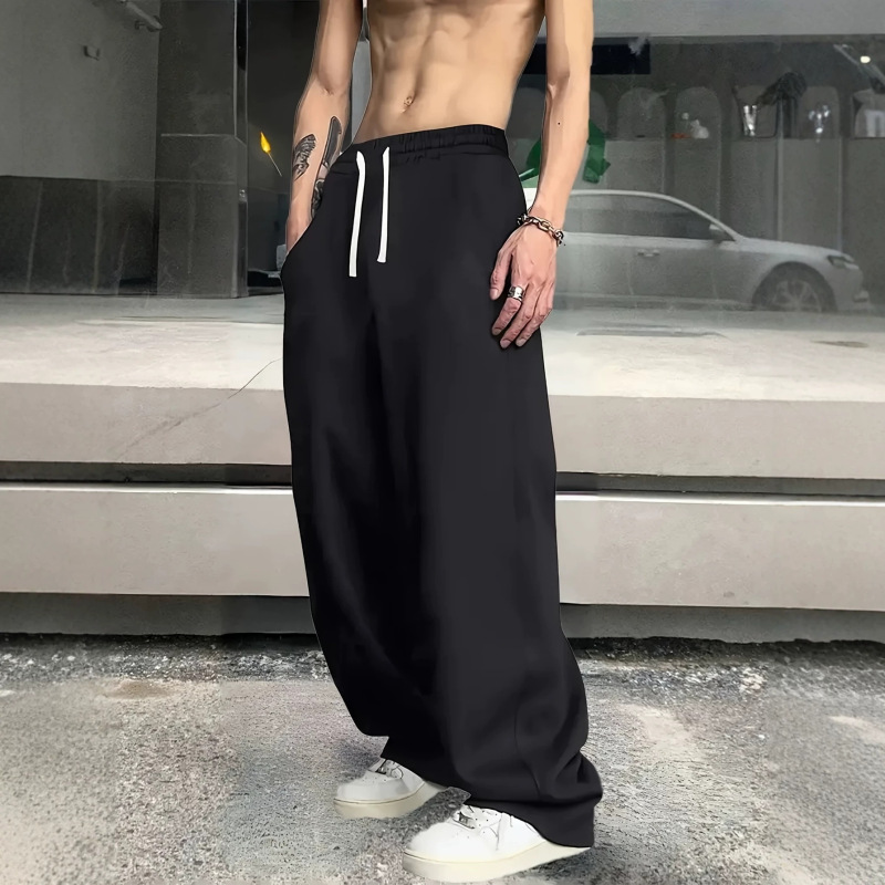 Cross-Border Multi-Platform Hit Product, Compatible with Aliexpress, Amazon, and Tk, Black Straight-Leg Sweatpants, European and American Street Fashion Cross-Border Multi-Platform Hit Product, Compatible with Aliexpress, Amazon, and Tk, Black Straight-Leg Sweatpants, European and American Street Fashion