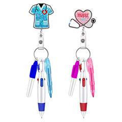 Bestselling Nurse Pen Set, Medical-Grade, Telescopic Roller, Pull-Tab ID Clip, Pin Badge Holder, Nurse's Day Gift