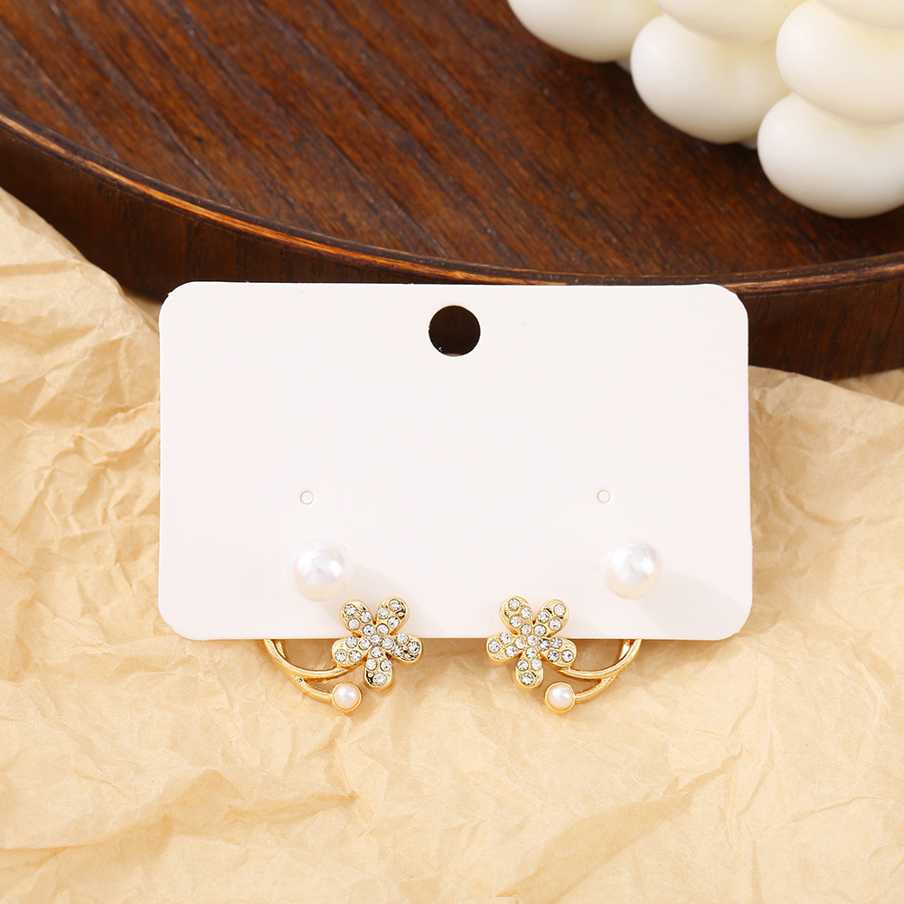 1 Pair Quantity 1 Pair Casual Simple Style Flower Bow Knot Inlay Alloy Rhinestones Earrings