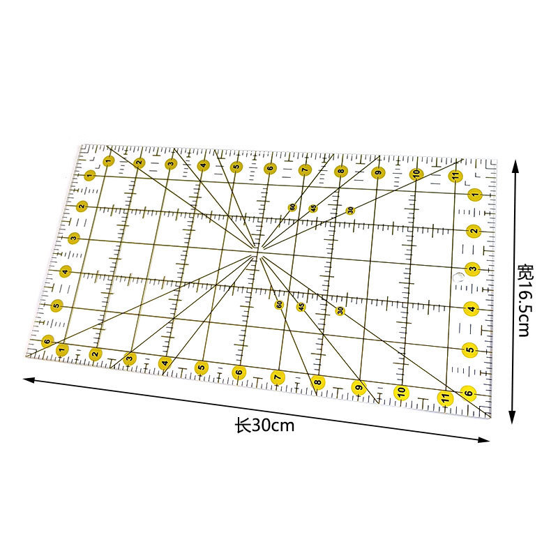 Regla de costura de acrílico cuadrado negro regla cuadrada transparente Placa de ropa a medida que hace material de herramienta