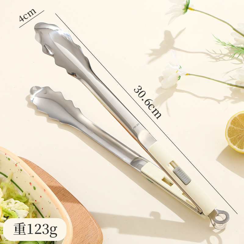 304滑扣食物夹创意牛排夹烤肉夹多功能烤鱼夹滑扣加厚料理分餐夹|undefined