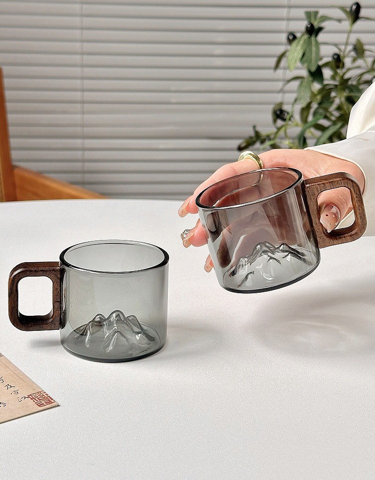90g Weight Water Bottles Kitchen and drinking utensils 1 Piece Quantity Daily Occasion Glass Material Mountain Pattern Casual Style Casual Mountain Glass Water Bottles 1 Piece 2