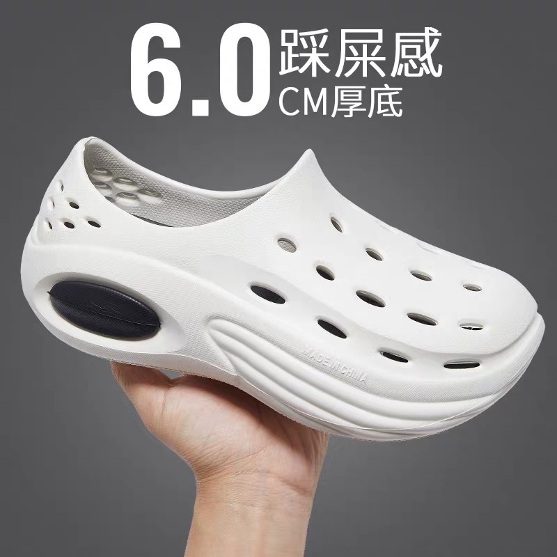 Coconut Sandals Men's Summer Outer Wear Thick-Soled Non-Slip Beach Shoes Driving Outdoor Sports Baotou Clogs for Men