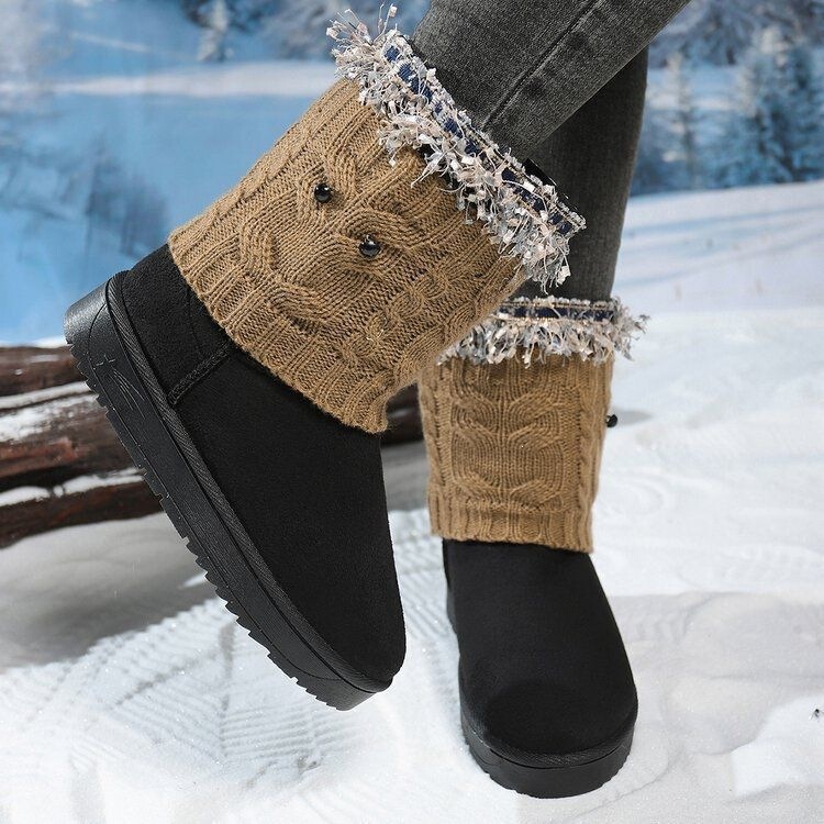 Warm and stylish for the 2026 winter, snow boots help you travel beautifully! Fabric artificial short plush mid-calf low heel
