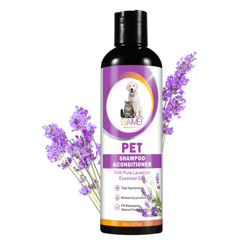 ELAIMEI Pet Shampoo, Dog Shower Gel, Long-lasting Fragrance, Mite Removing and Decontamination Cat Shampoo, Special for Pets