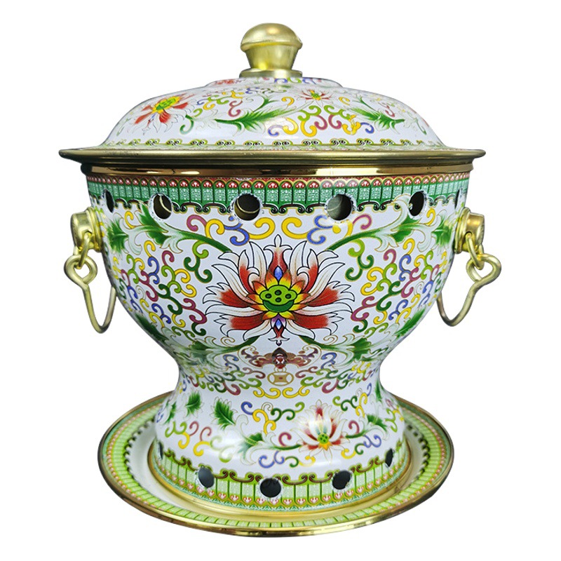 Enamel enamel single small hot pot self-service desktop hot pot alcohol pot household single alcohol boiler pure copper pot