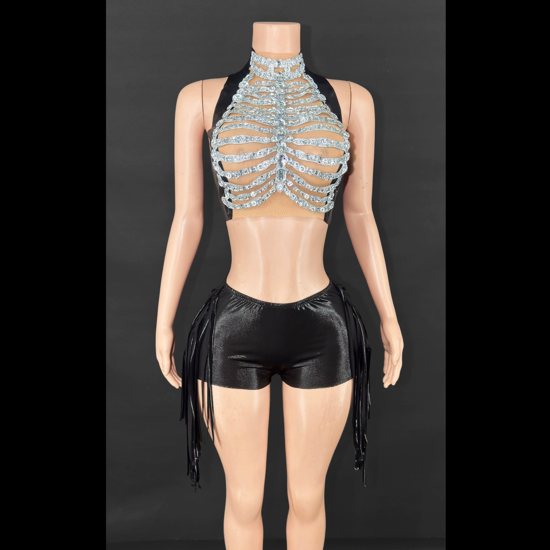 Трансграничная внешняя торговля, европейская и американская корейская группа, звезда, одежда для выступлений, жилет, топ, шорты, темный костюм в стиле панк