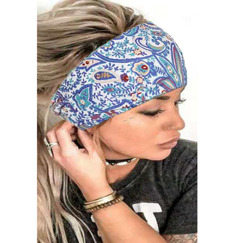 Yoga headband 2024 women's summer new style cross-border manufacturer direct approval fashion printed sports wide bandana