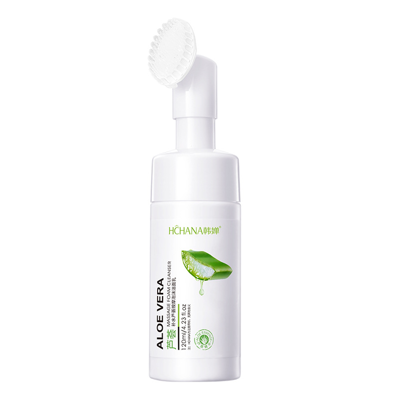 Limpiador Facial Espumoso Hidratante de Aloe Vera Han Chan, Limpieza Profunda, Masaje, Hidratación, Sin Sensación de Tirantez