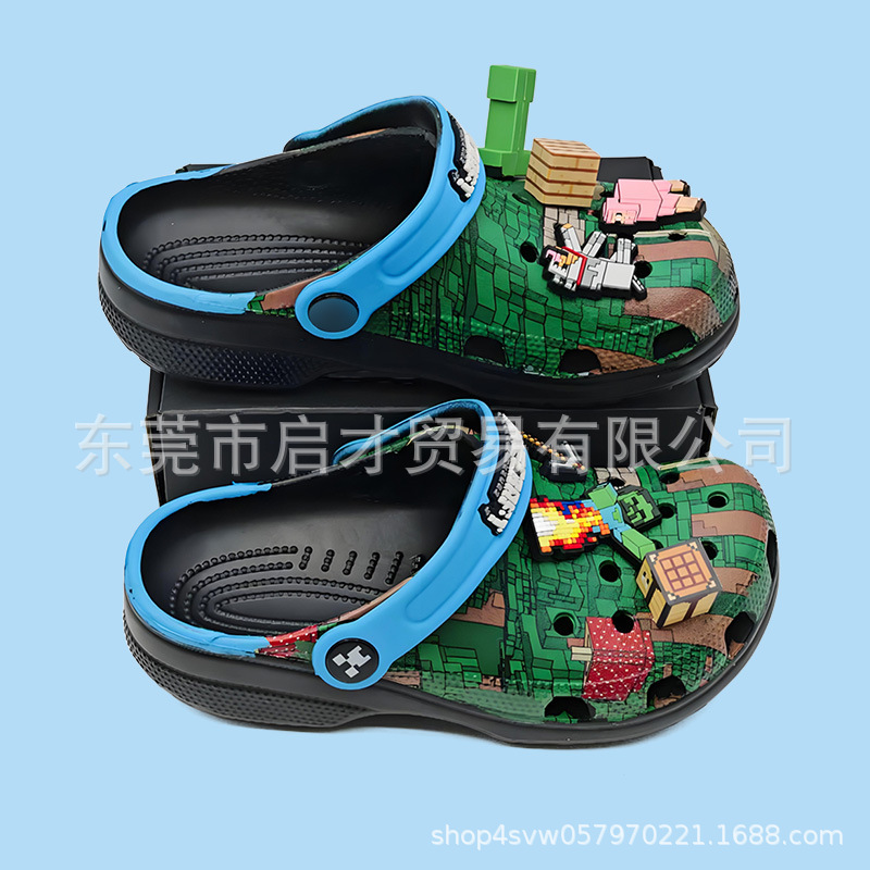 Cross nuevo cartón de dibujos animados monstruos eléctricos de ojos grandes zapatos antideslizantes para niños sandalias al por mayor