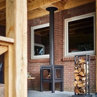 Hanging Ufo Fireplace Wood-Burning Hotel Living Room Villa Homestay Firewood Heating Atomization Decoration European-Style Simple Fireplace