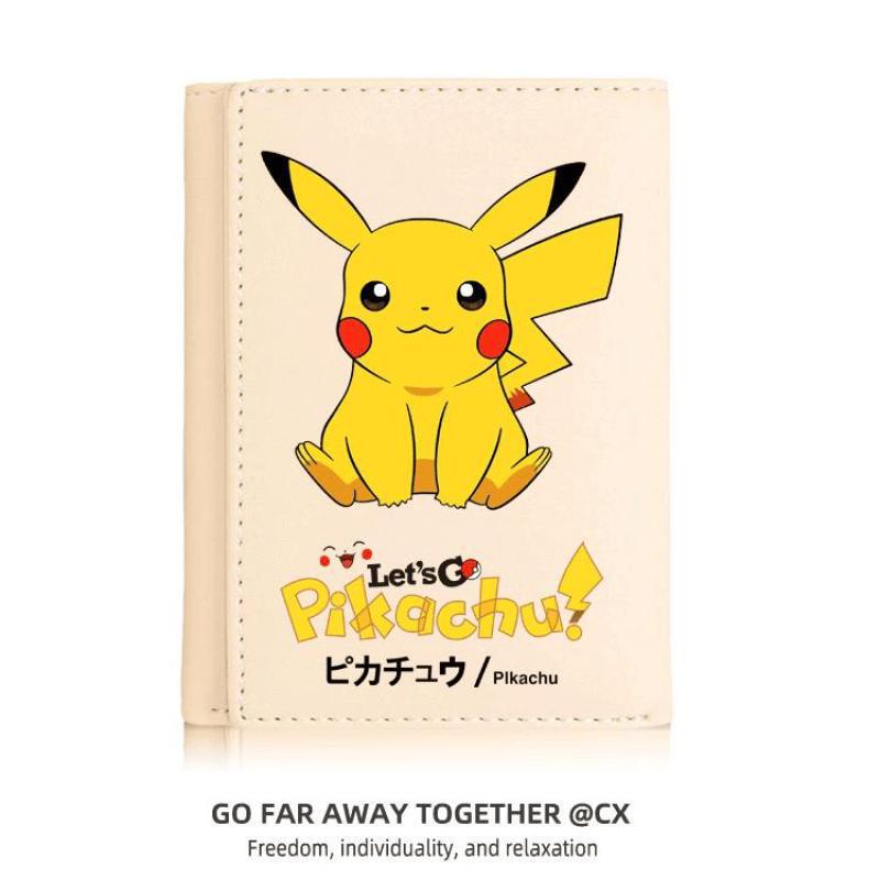 Pikachu New Fresh and Cute Short Buckle Women's Simple Wallet Student Coin Purse Card Bag Large Capacity
