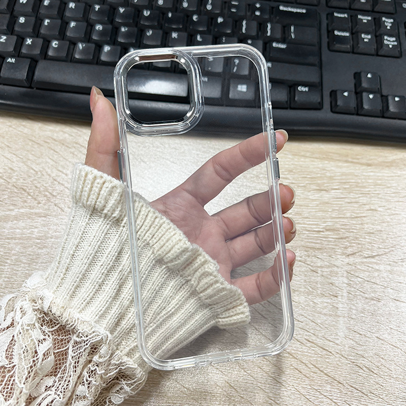 网红TPU电镀相框适用iPhone17手机壳苹果15纯色素材壳13/14保护套|undefined