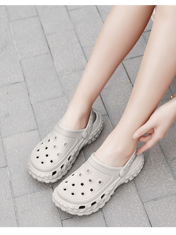 Dép sandal nam bít mũi đế lốp kiểu lỗ thoáng khí, đi biển và sinh hoạt hè — màu kaki, trắng, xám, đen chi tiết 21