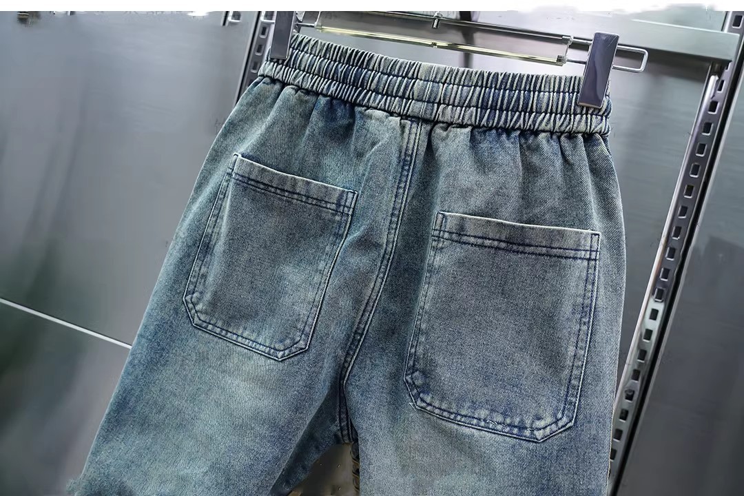 Men's Slim Fit Patchwork Distressed Jogger Jeans Elastic Waist_voghion.com