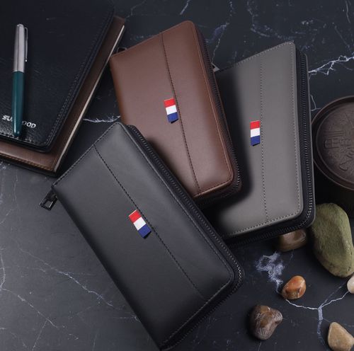 Vintage Rui Feng Long-Handle Tri-Fold Wallet for Men, Phone and Hand-Held, Multi-Card Slot Simple Handbag