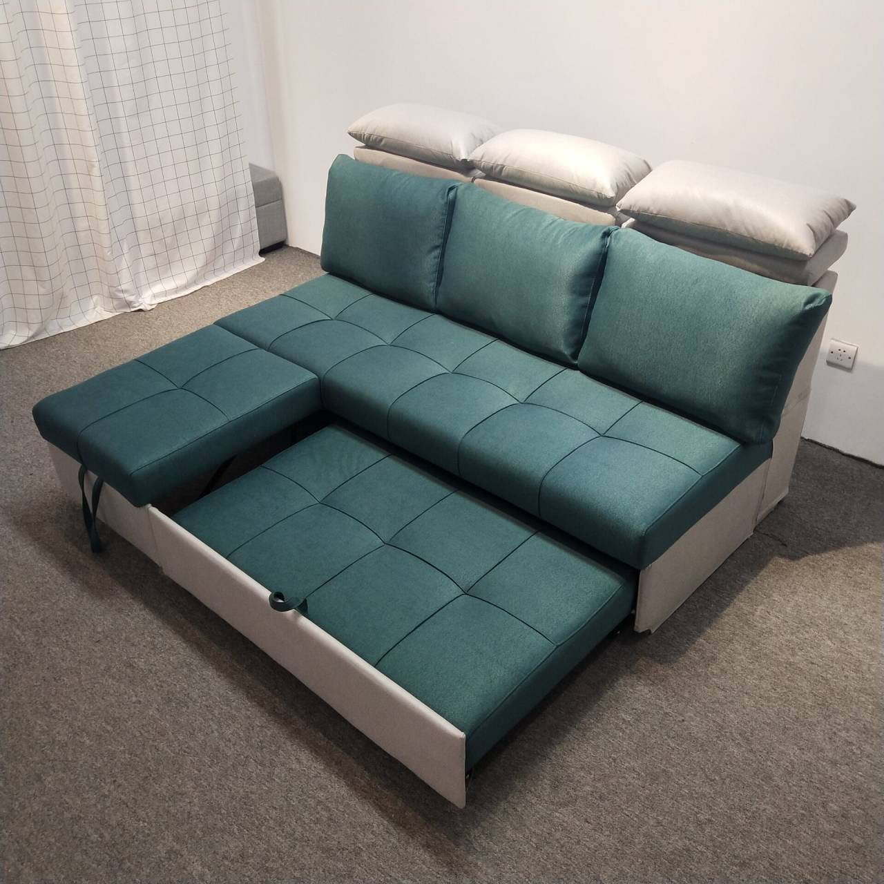 Sofá multifuncional de casa pequeña sala de estar apartamento sin lavado tecnología sofá cama de terciopelo moderno simple peinado de aire