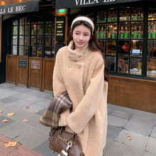 爆款双面穿100羊毛长款皮草外套女2025冬季新款简约羊剪绒大衣