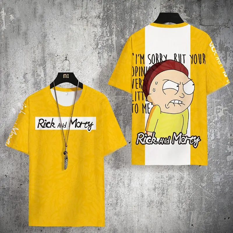 Rick and Morty co-branded short-sleeve men's trendy T-shirt, Rick and Morty merchandise, trendy summer clothing for couples Rick and Morty co-branded short-sleeve men's trendy T-shirt, Rick and Morty merchandise, trendy summer clothing for couples