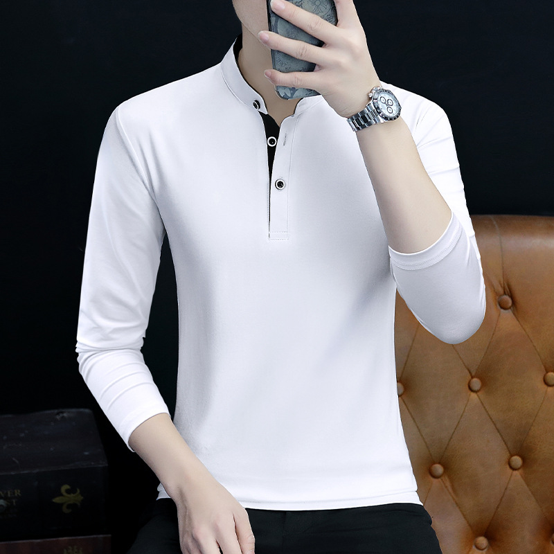 Camisetas POLO transfronterizas de primavera y otoño para hombre, camisetas básicas modernas para negocios, camisetas POLO versátiles de manga larga para jóvenes, ropa masculina de comercio exterior. image 11