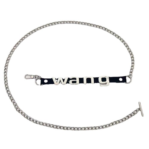 Trendy INS dark style metal letter chain thin belt women's casual simple suit jeans skirt