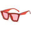 Square trend fashionable sunglasses handmade, cat's eye, European style