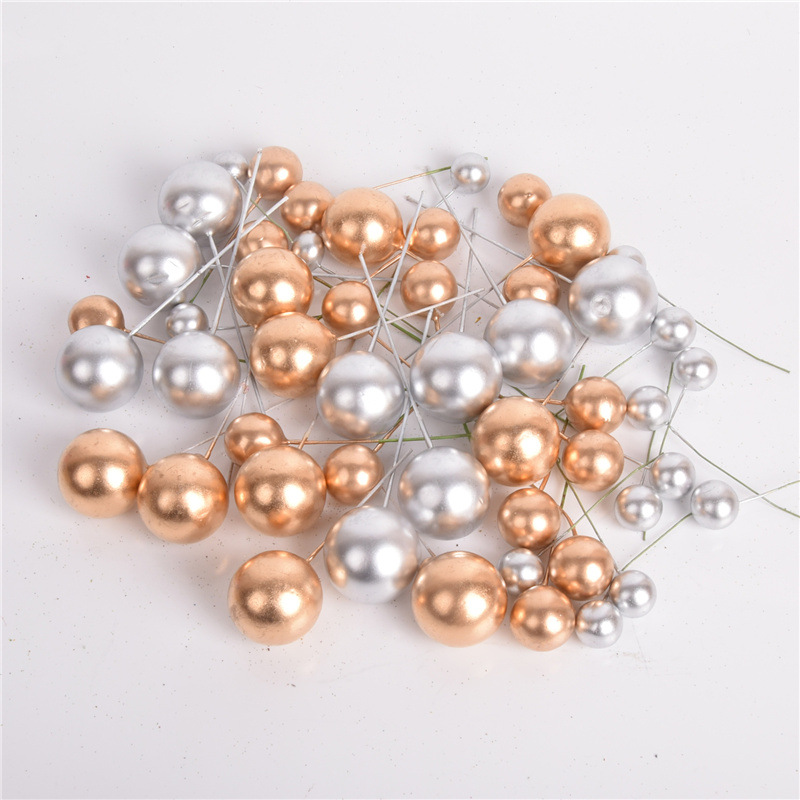 Espuma de simulación Simulación de bayas Fruta de Navidad Pastel de fruta roja Accesorios para hornear Fruta de oro y plata Fruta de oro Fruta de plata